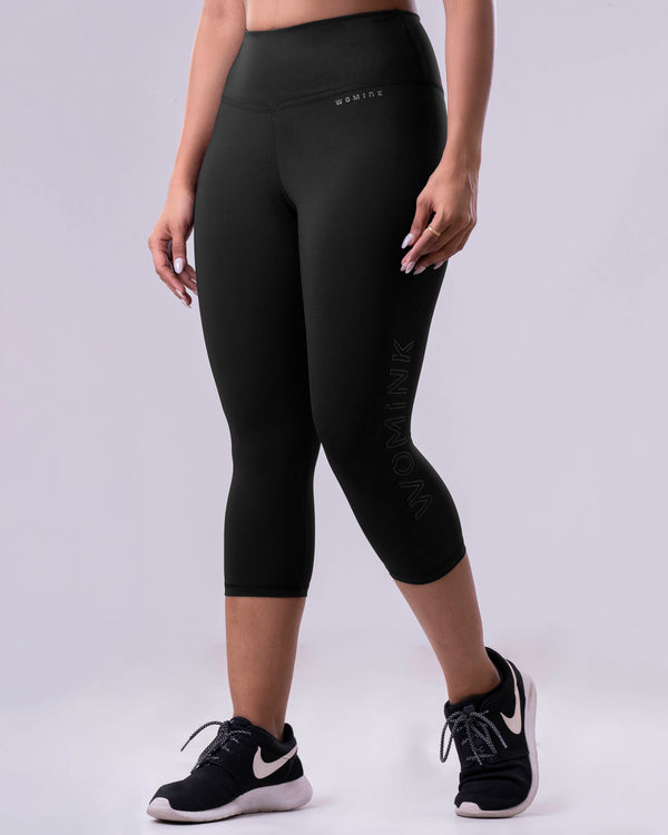 Empowered 3/4th Black Legging | WOMINK