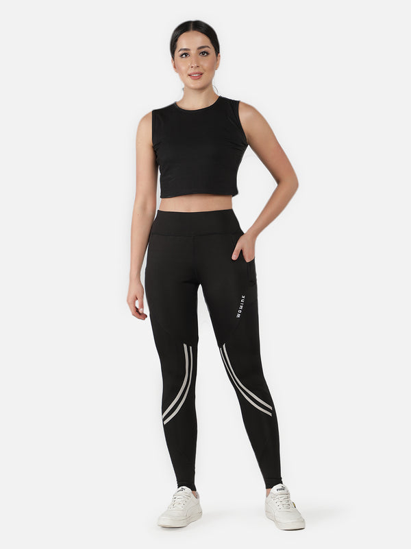 Active Selfcut Tights for Women - BLACK