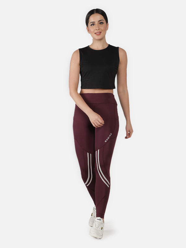 Active Selfcut Tights for Women - WINE