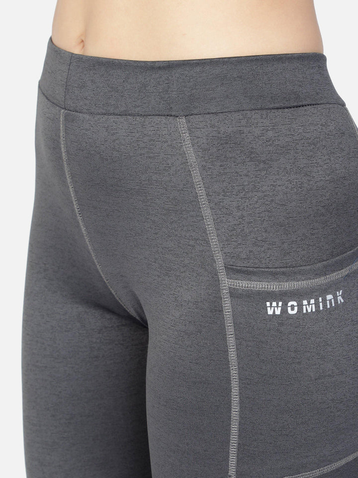 Women's Dark Grey Textured Active Trackpant - WOMINK