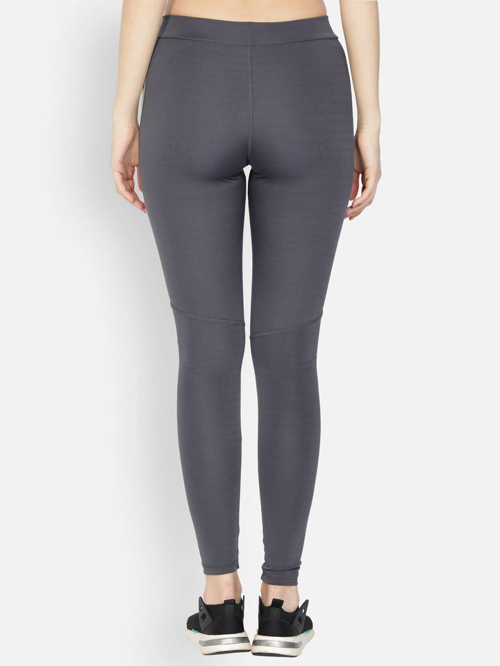 Women's Colour block Dark Grey Fitted Track Pants - WOMINK