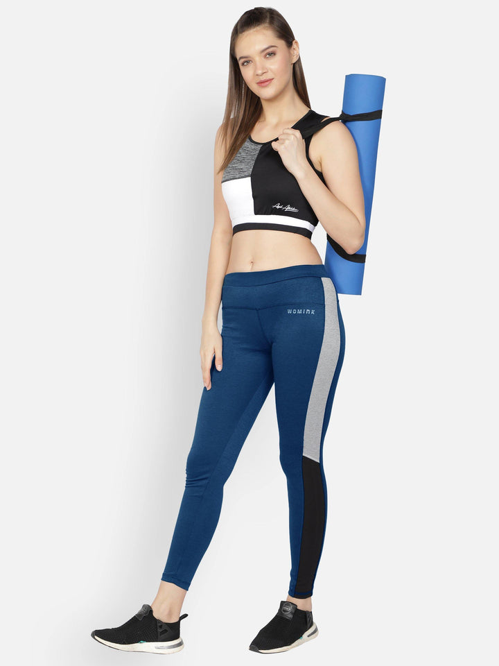 Women's Blue Fitted Active Trackpant - WOMINK