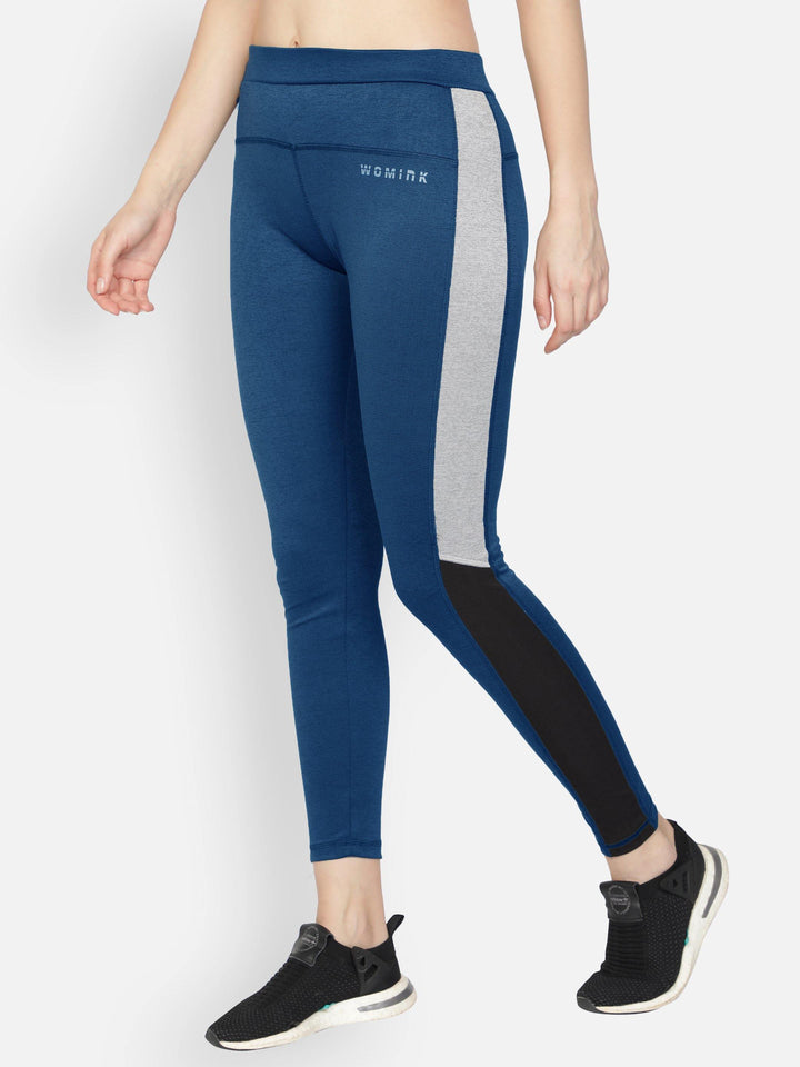 Women's Blue Fitted Active Trackpant - WOMINK